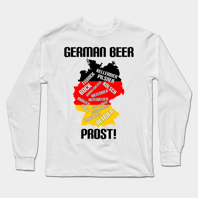 German Beer Prost Long Sleeve T-Shirt by HighBrowDesigns